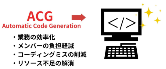 ACGを導入することで、業務の効率化、メンバーの負担軽減、コーディングミスの削減、リソース不足の解消などが期待できます。